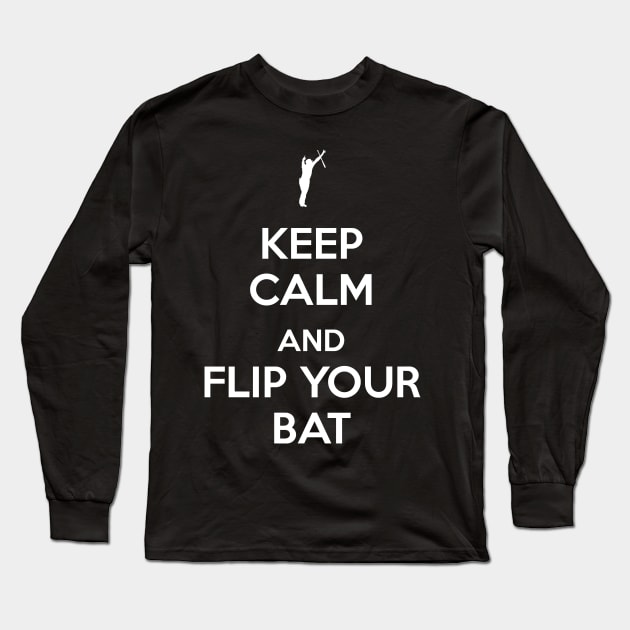 Keep Calm and Flip Your Bat Long Sleeve T-Shirt by andrewnym